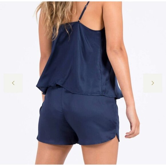 NWT Ettitude Bamboo‎ Silky PJ Set - Women's Navy Blue Cami & Shorts 2 Piece Set - Picture 6 of 11